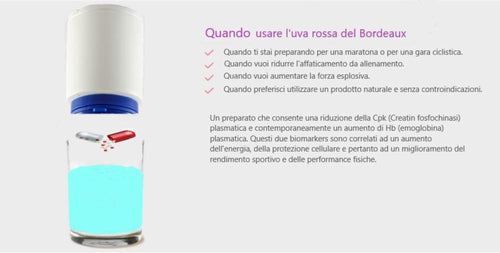 Preparato salutistico uva rossa del bordeaux (RECUPERO MUSCOLARE E STANCHEZZA FISICA)